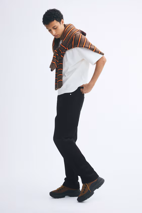 Брюки из хлопкового вельвета regular fit h&m