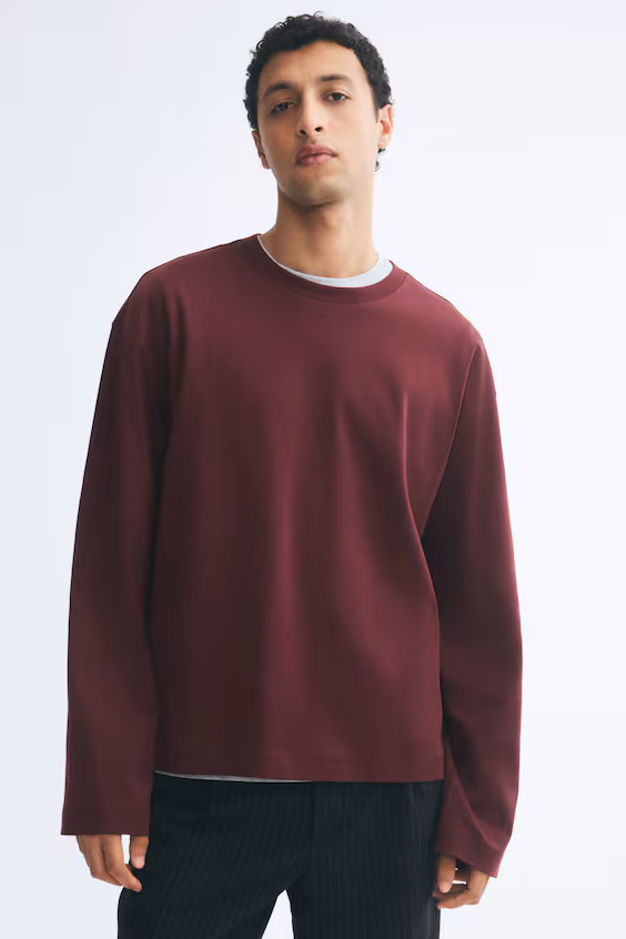 Свитер relaxed fit из интерлока h&m