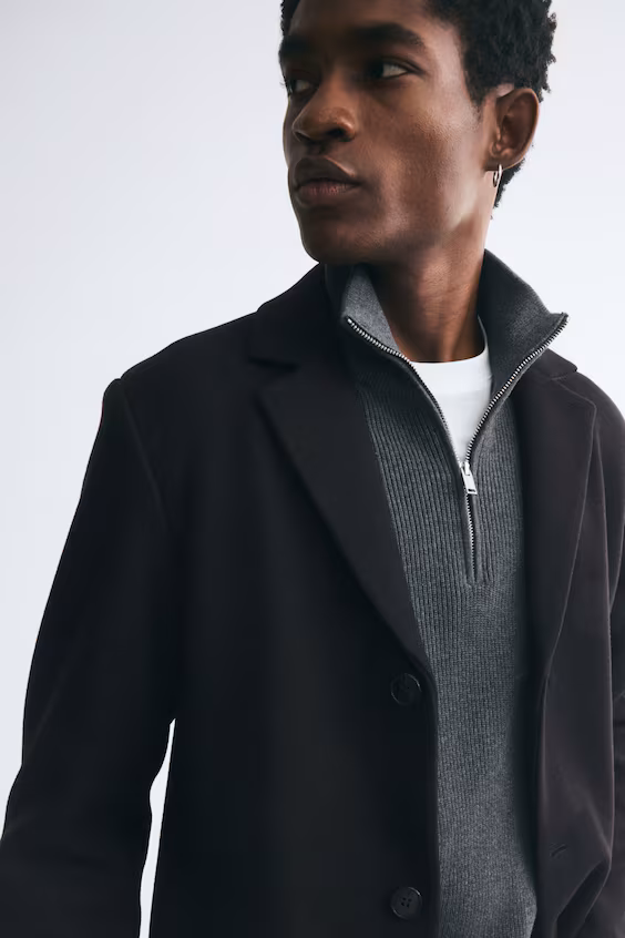 Длинное пальто с однобортной застежкой h&m