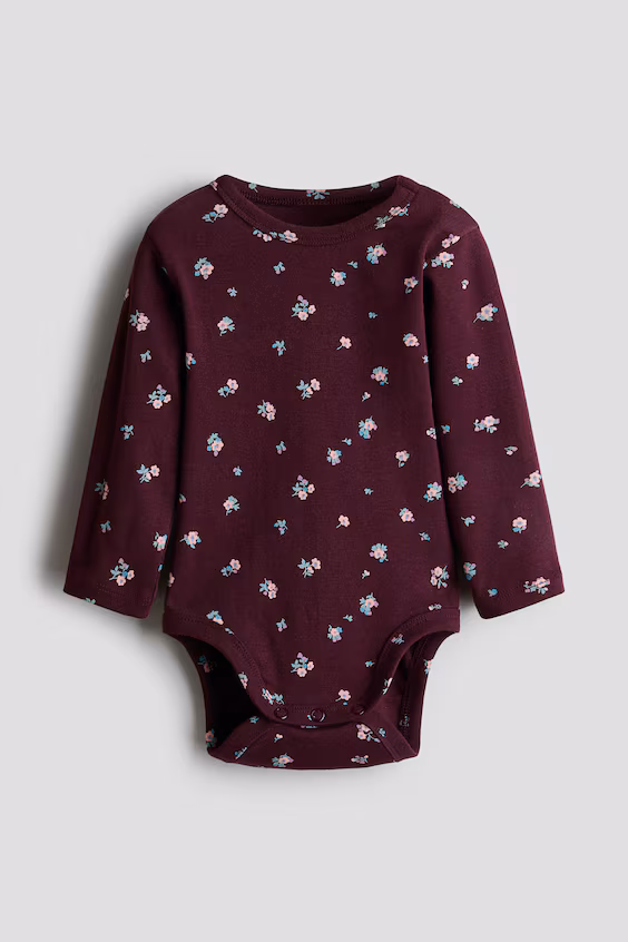 Хлопковое боди с принтом h&m