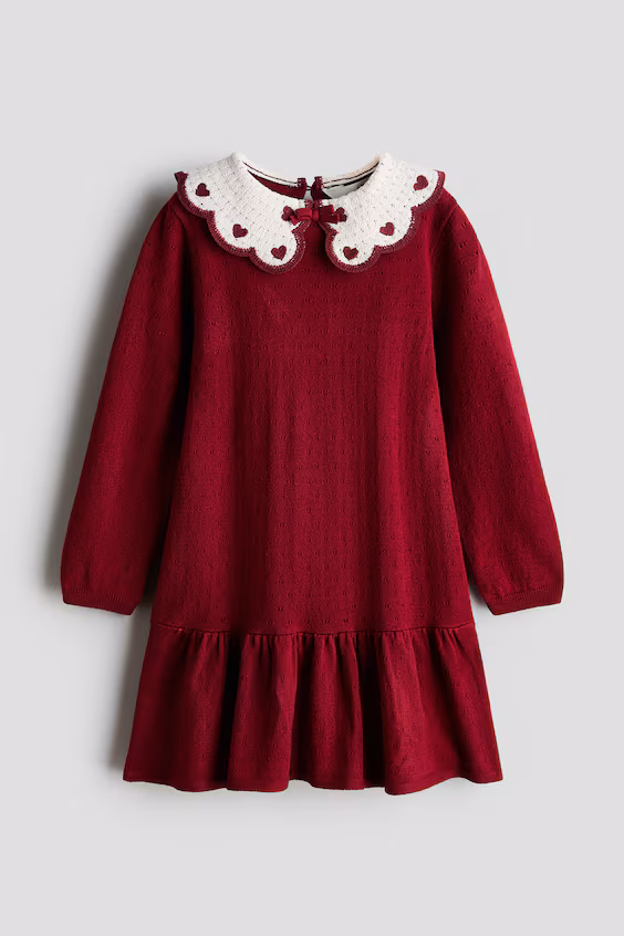 Платье из трикотажа pointelle с воротником h&m