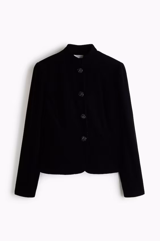 Вельветовое пальто с объемными рукавами h&m