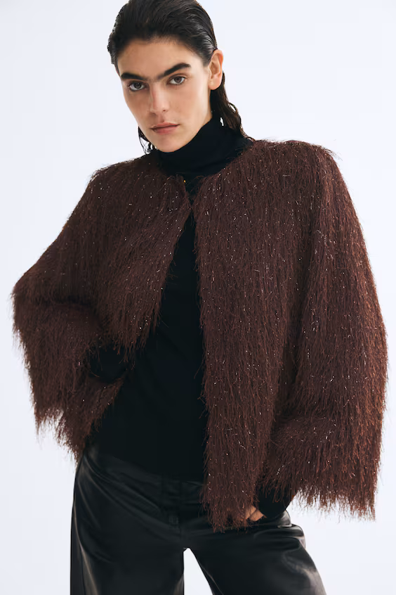 Пальто с бахромой h&m