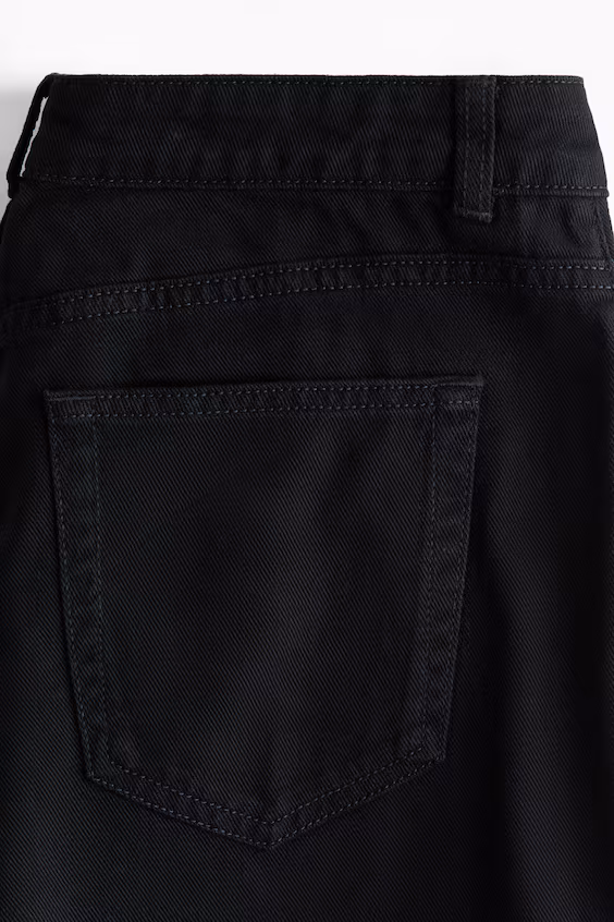 Брюки из хлопкового саржи baggy fit h&m
