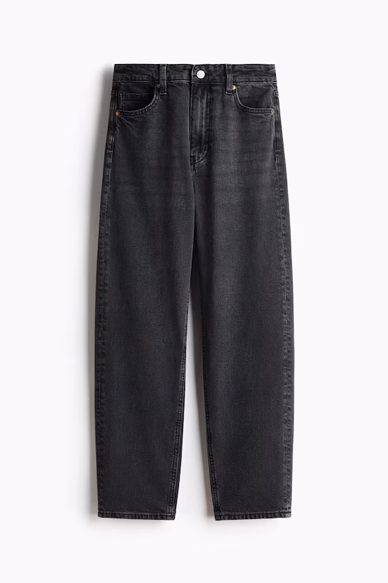 Джинсы mom slim fit с высокой талией и укороченным низом