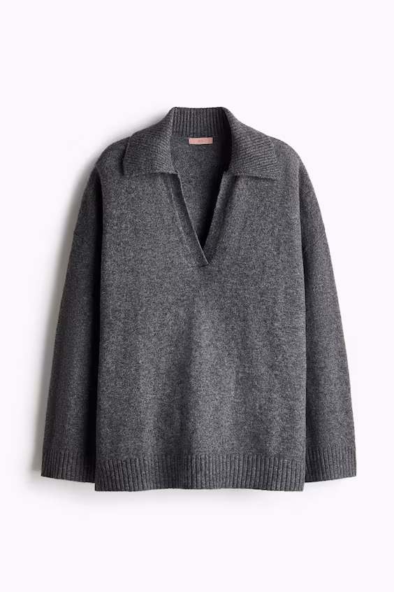 Свитер из тонкой ткани с воротником h&m