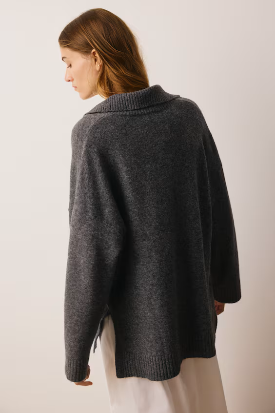 Свитер из тонкой ткани с воротником h&m
