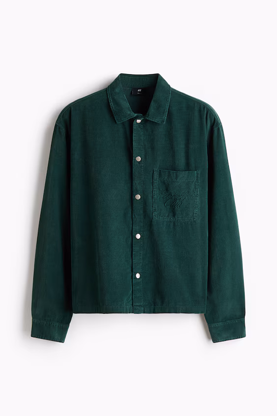 Рубашка из вельвета relaxed fit h&m