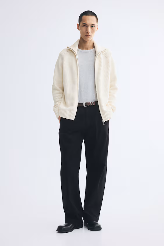 Комфортные брюки-чинос barrel relaxed fit h&m