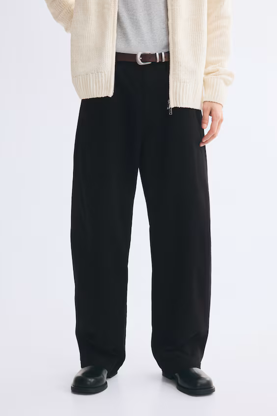 Комфортные брюки-чинос barrel relaxed fit h&m