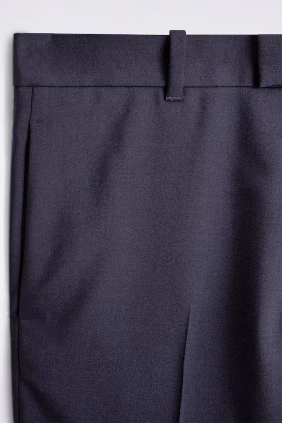 Облегающие брюки из шерсти с прямыми штанинами h&m