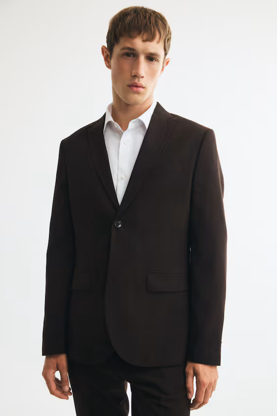 Однобортное приталенное пальто slim fit h&m