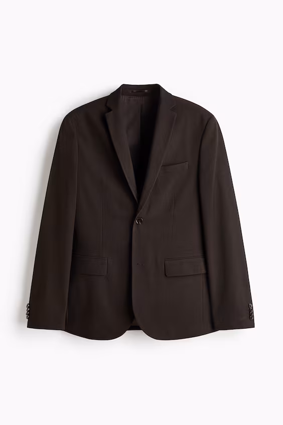 Однобортное приталенное пальто slim fit h&m