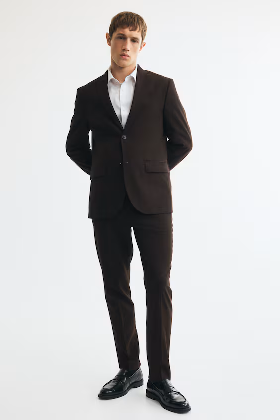 Однобортное приталенное пальто slim fit h&m