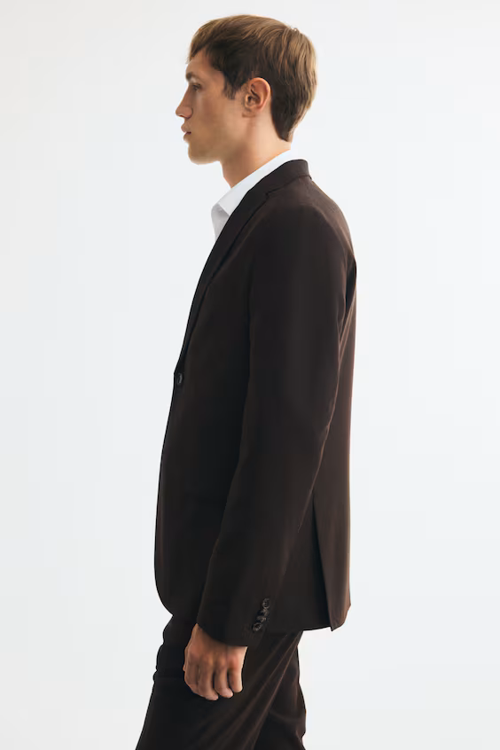 Однобортное приталенное пальто slim fit h&m