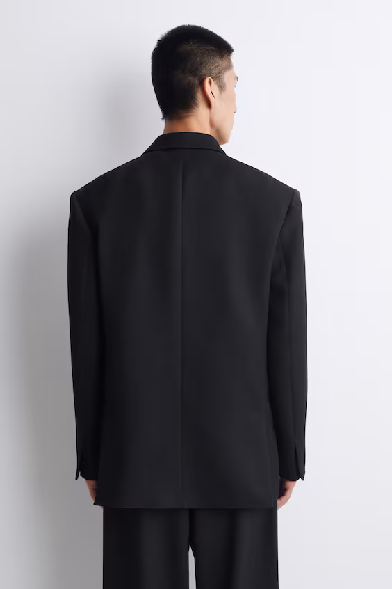 Двубортный приталенный пиджак h&m
