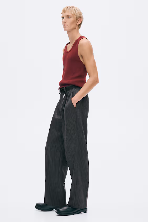 Безрукавный топ в рубчик из смесовой шерсти slim fit