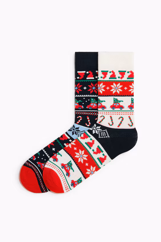 Набор из 2 пар носков из жаккардовой ткани