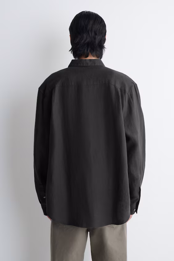 Комфортная льняная рубашка h&m
