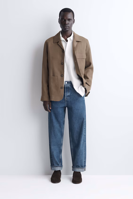 Комфортная льняная рубашка h&m