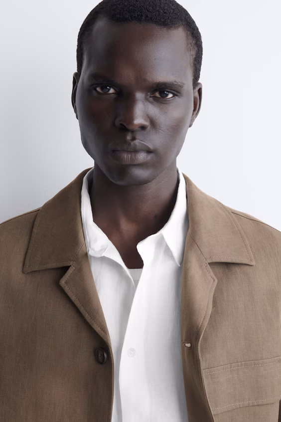 Комфортная льняная рубашка h&m