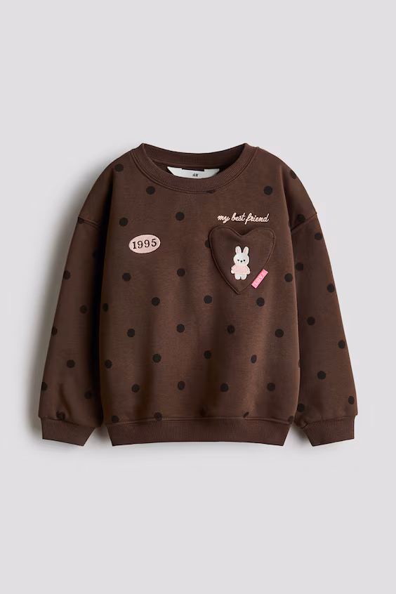 Свитшот с принтом и теплой внутренней стороной h&m