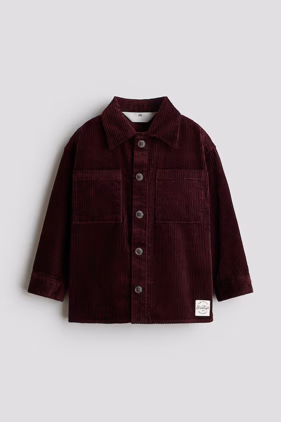 Рубашка из хлопковой вельветовой ткани h&m