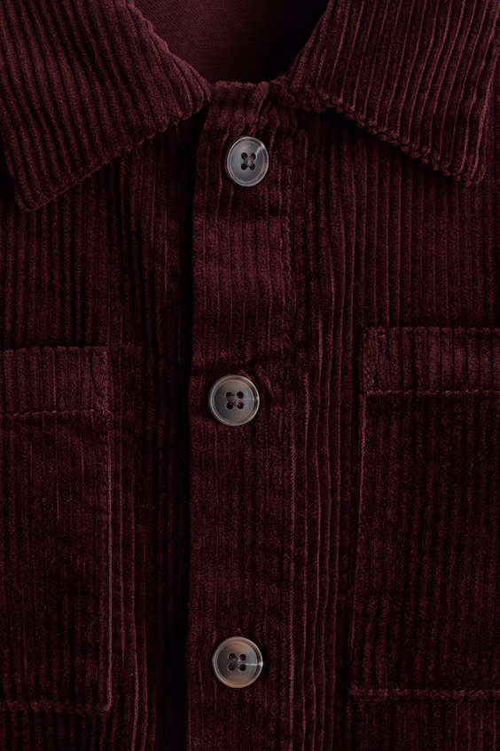 Рубашка из хлопковой вельветовой ткани h&m