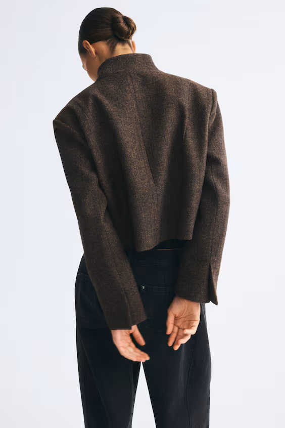 Блейзер из твида с шерстяной смесью h&m