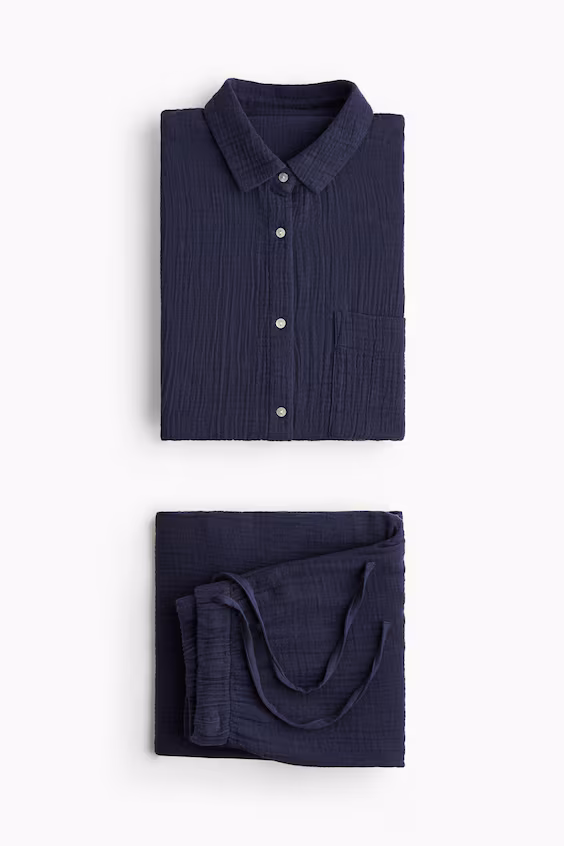 Пижама из муслина хлопка h&m