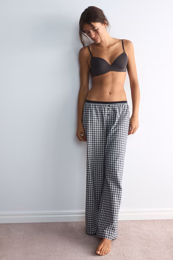 Пижамные брюки из фланели h&m