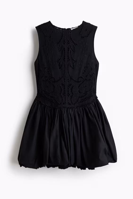 Платье с объемной юбкой из смеси льна h&m