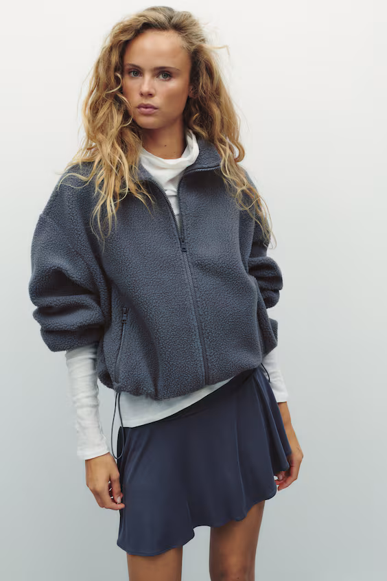 Плюшевое пальто h&m