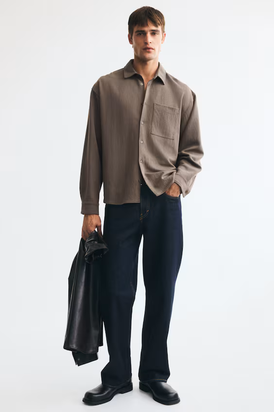 Комфортная футболка из джерси relaxed fit h&m