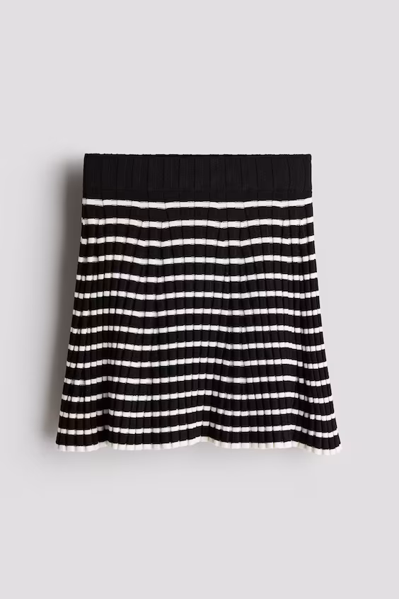 Юбка-трапеция из ребристой ткани