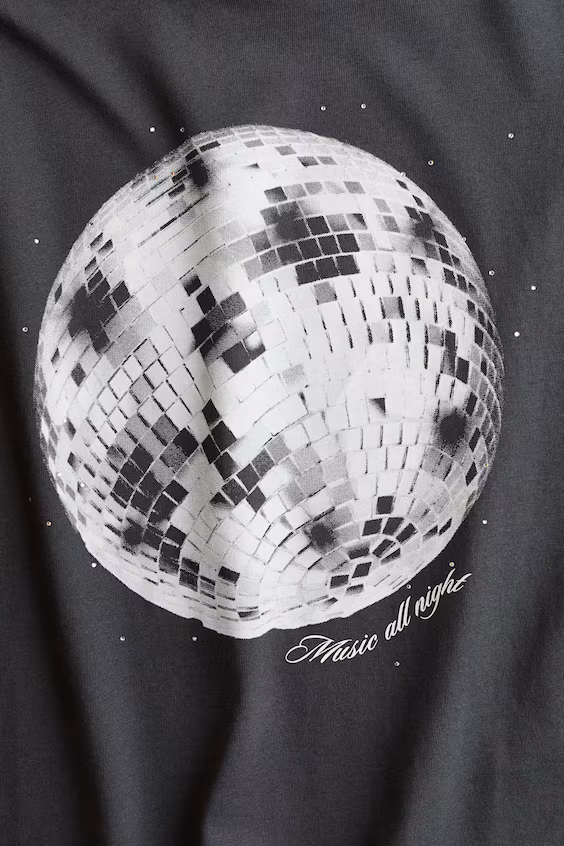 Oversize футболка h&m с принтом