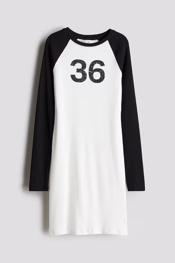 Платье в полоску с реглан-рукавами