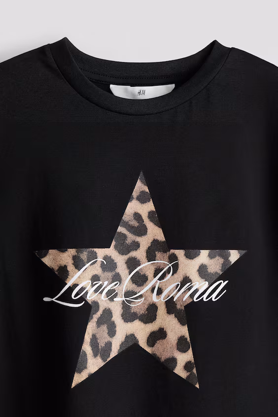 H&m оверсайз футболка с принтом