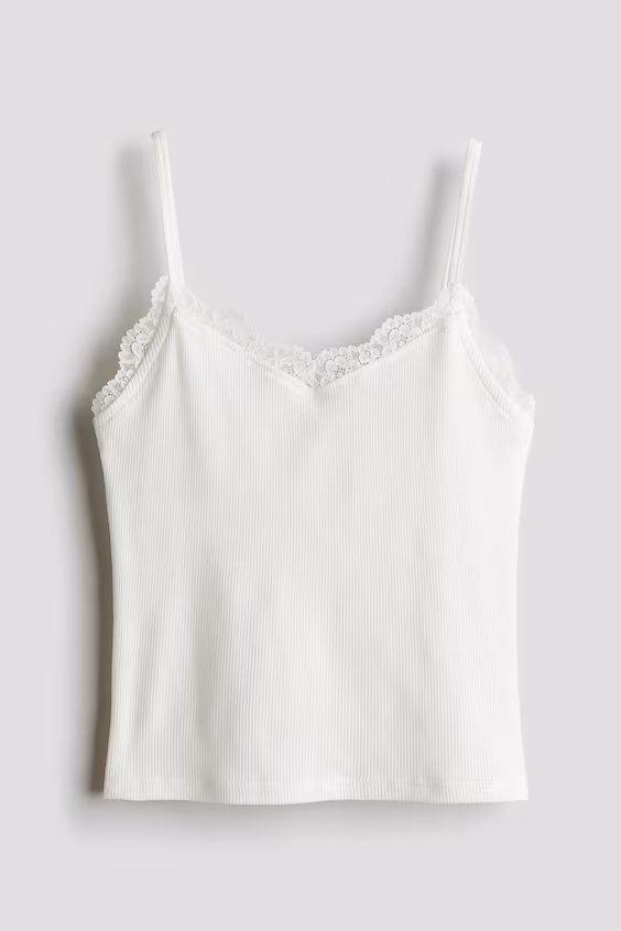Топ без рукавов с кружевом