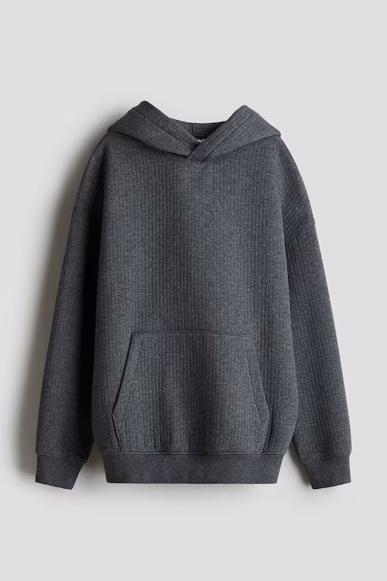Свитшот в рубчик с капюшоном