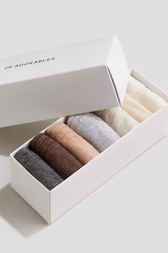 Пак из 7 пар носков в широкую рубчик