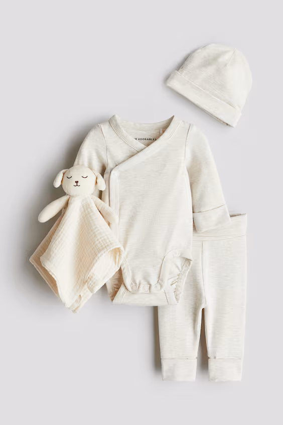 Набор для подарка из 4 предметов из хлопка