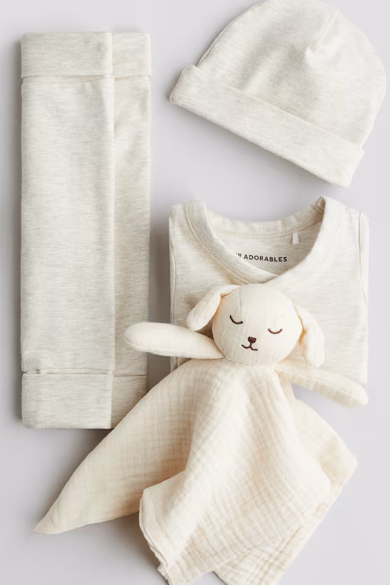 Набор для подарка из 4 предметов из хлопка