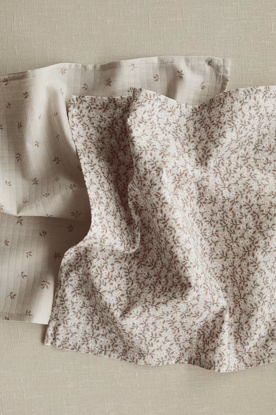 Набор из 2 маленьких муслиновых пеленок