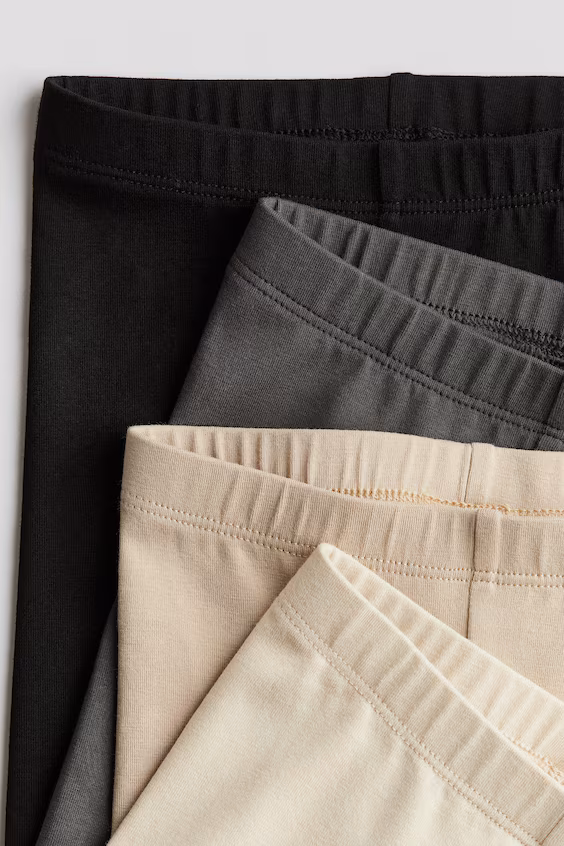 Набор из 4 леггинсов из хлопкового джерси