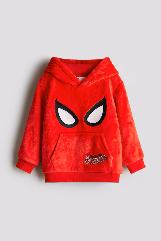 Толстовка с капюшоном из флисовой ткани с принтом