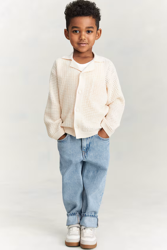 Пальто из мягкой хлопковой трикотажной пряжи с ажурным узором