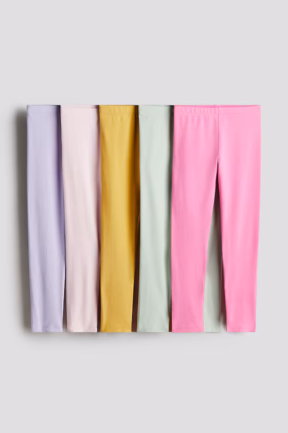 Набор из 5 леггинсов из джерси