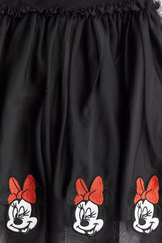 Платье с принтом и юбкой из фатина