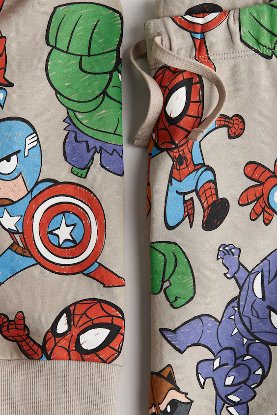 Костюм из двух предметов из футера с принтом